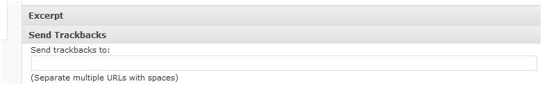 WordPress SendTrackback Box