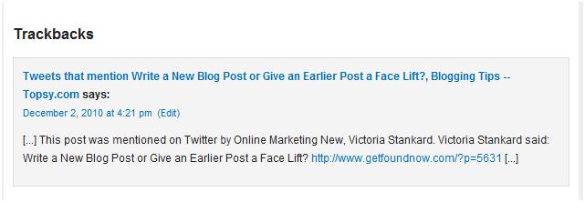 Trackbacks Example